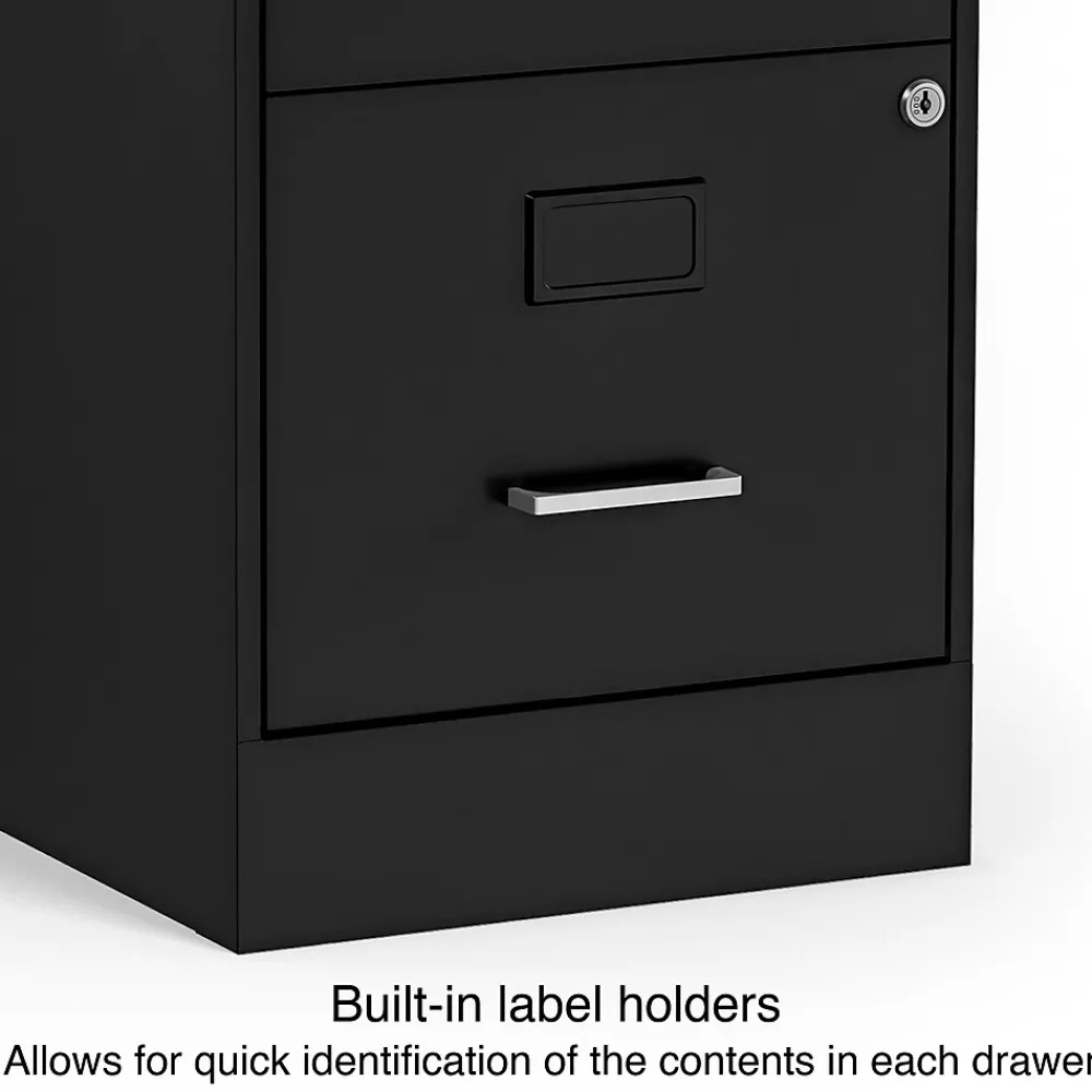 File Cabinets*Staples 2-Drawer Light Duty Vertical File Cabinet, Locking, Letter, Black, 18"D (52142)