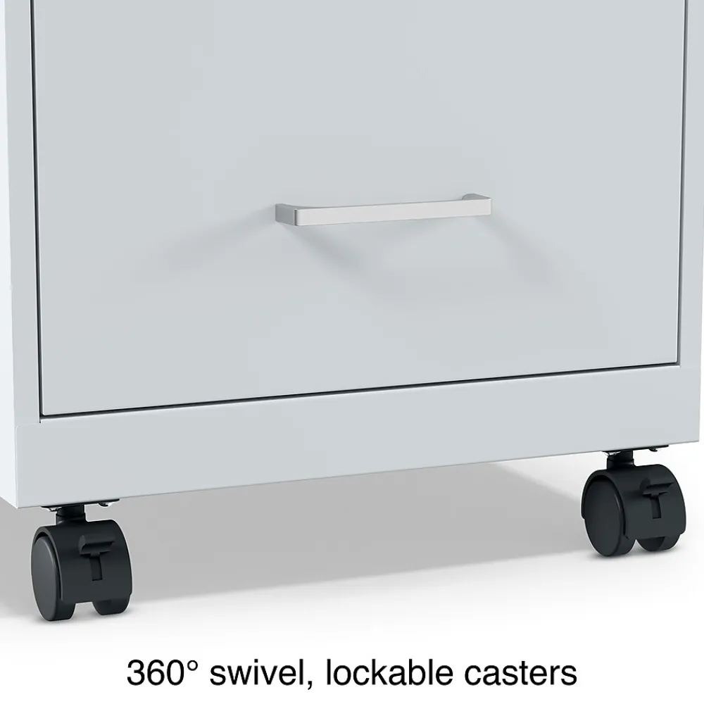 File Cabinets*Staples 2-Drawer Mobile Vertical File Cabinet, Letter Size, Lockable, 26.3"H x 14.3"W x 18.9"D, Gray (ST60053-CC) Platinum