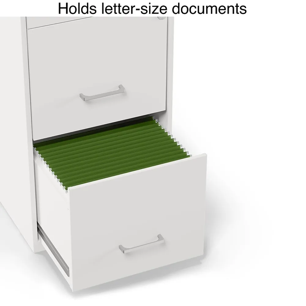 File Cabinets*Staples 3-Drawer Mobile Vertical File Cabinet, Letter Size, Lockable, 26.9"H x 14.3"W x 18.9"D, (ST52144-CC) White