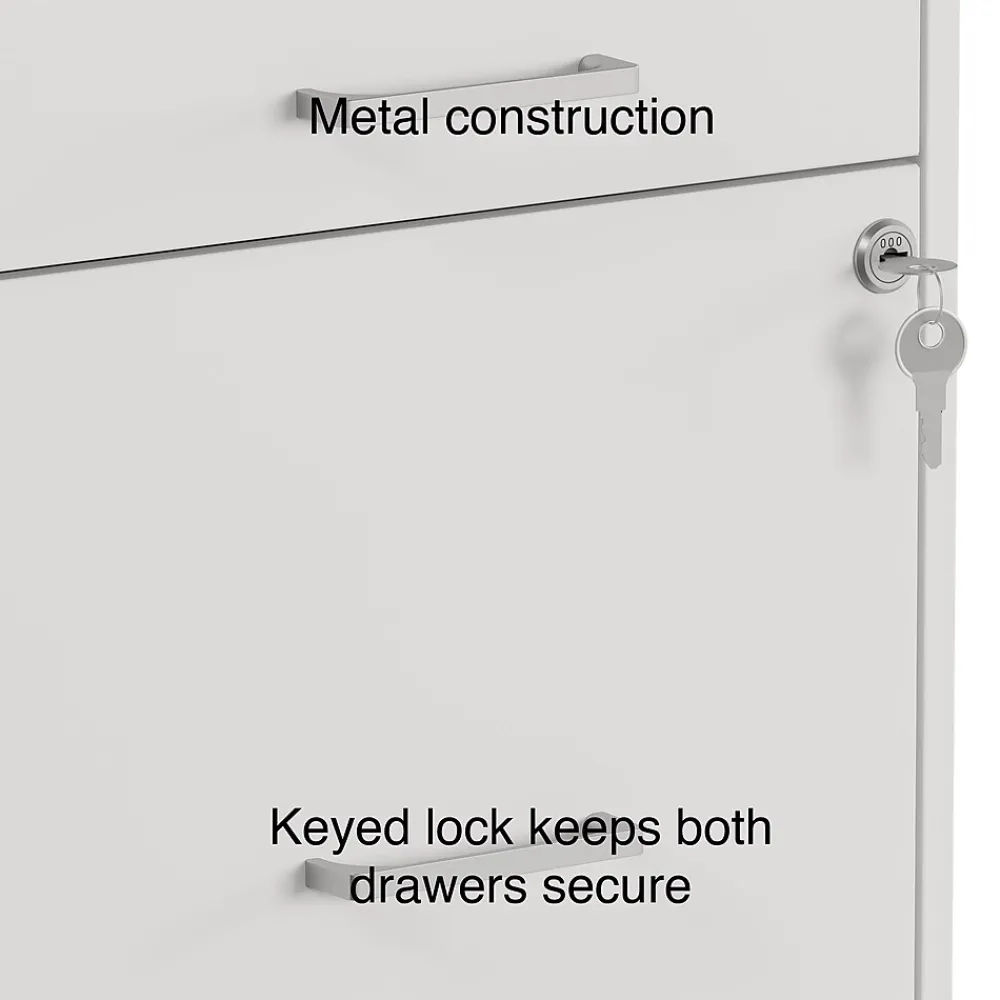 File Cabinets*Staples 3-Drawer Mobile Vertical File Cabinet, Letter Size, Lockable, 26.9"H x 14.3"W x 18.9"D, (ST52144-CC) White