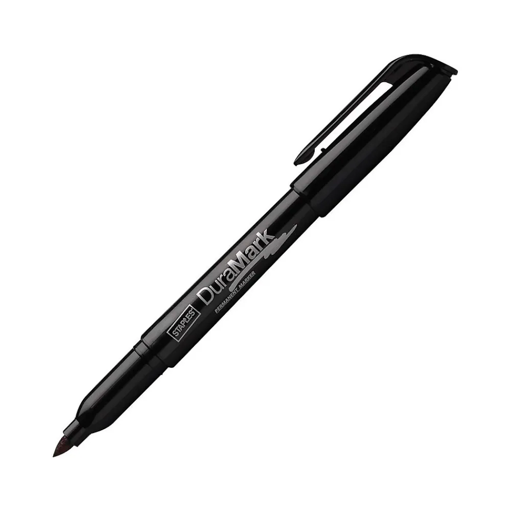 Markers|Staples DuraMark Permanent Markers, Fine Tip, Black, 12/Pack (20468-CC)