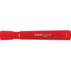 Markers|Staples DuraMark Permanent Markers, Chisel Point, Assorted, 12/Pack (10404)