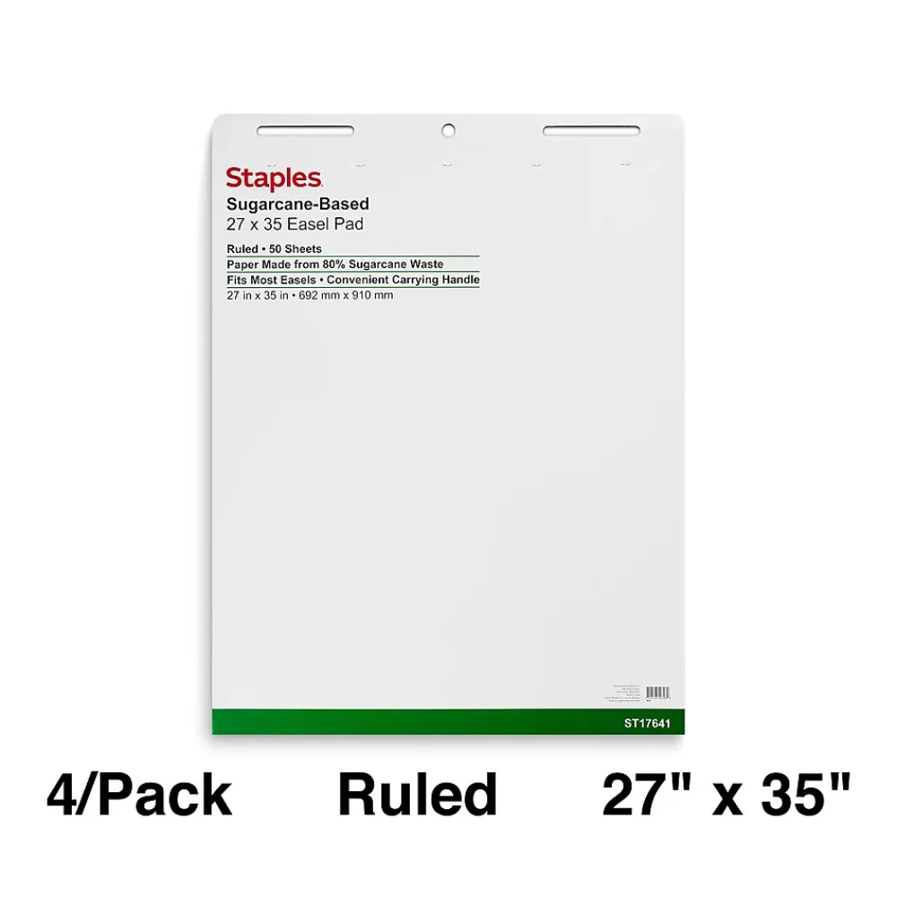 Easel Paper Pads*Staples Easel Pads, 27" x 35", White, 50 Sheets/Pad, 4 Pads/Carton (ST17641)