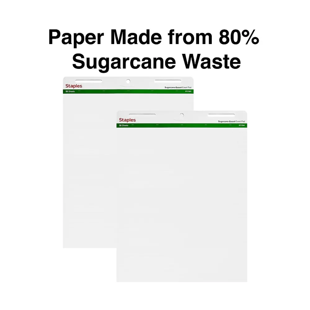 Easel Paper Pads*Staples Easel Pads, 27" x 35", White, 50 Sheets/Pad, 4 Pads/Carton (ST17641)