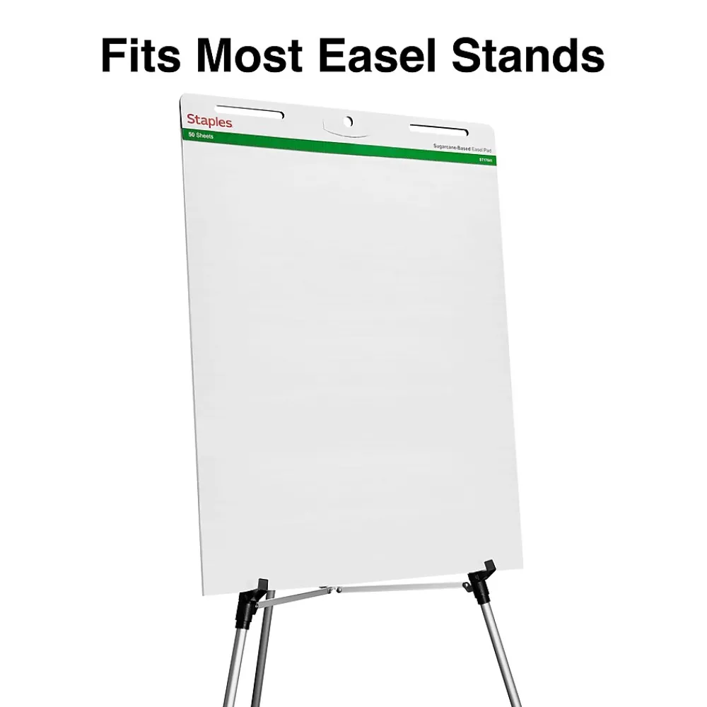 Easel Paper Pads*Staples Easel Pads, 27" x 35", White, 50 Sheets/Pad, 4 Pads/Carton (ST17641)