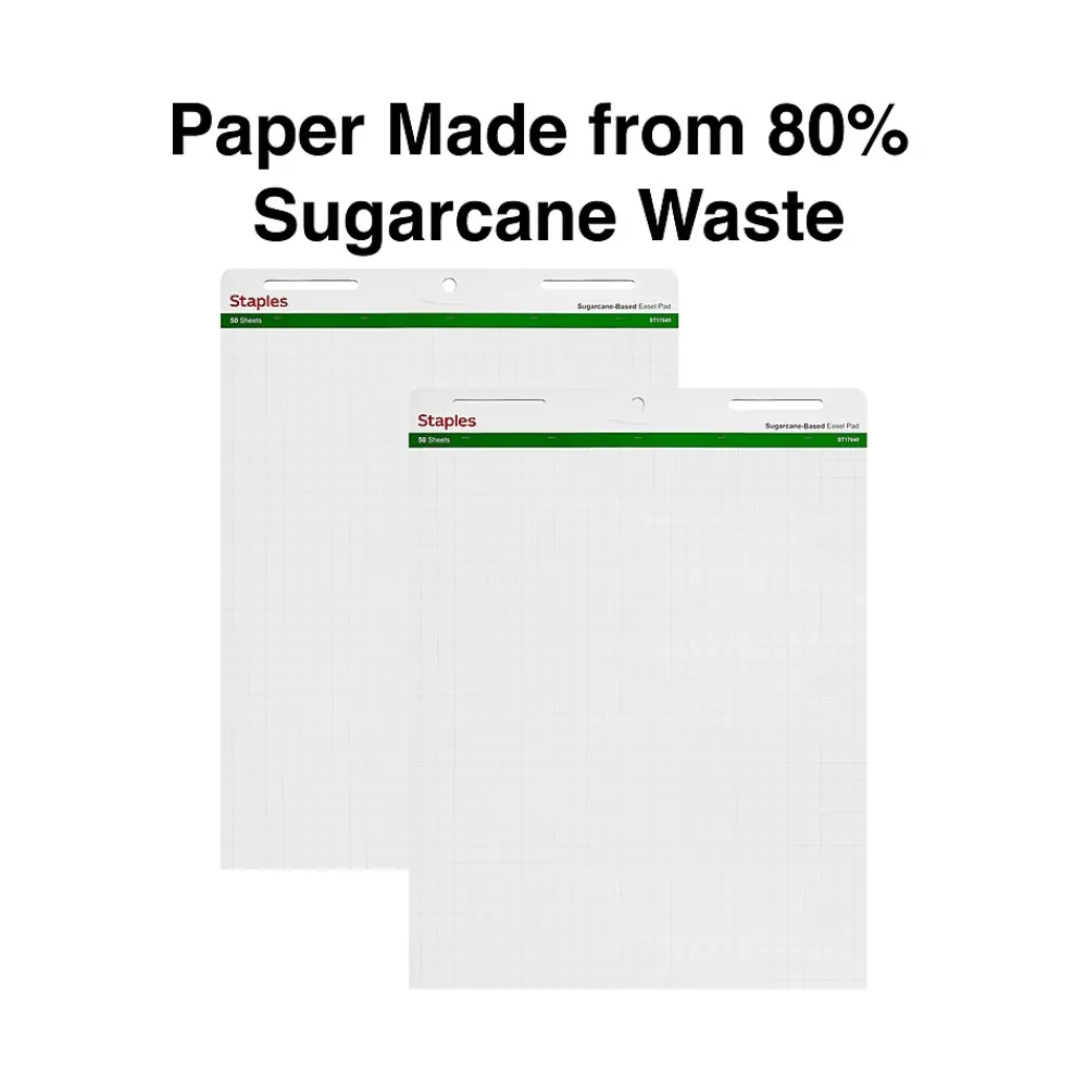 Easel Paper Pads*Staples Easel Pads, 27" x 35", White, 50 Sheets/Pad, 4 Pads/Carton (ST17640)