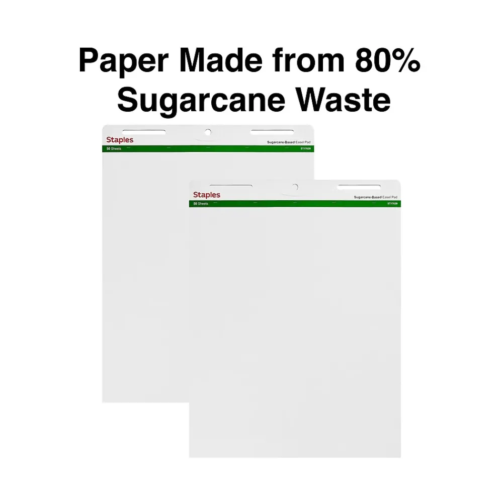 Easel Paper Pads*Staples Easel Pads, 27" x 35", White, 50 Sheets/Pad, 4 Pads/Carton (ST17639)