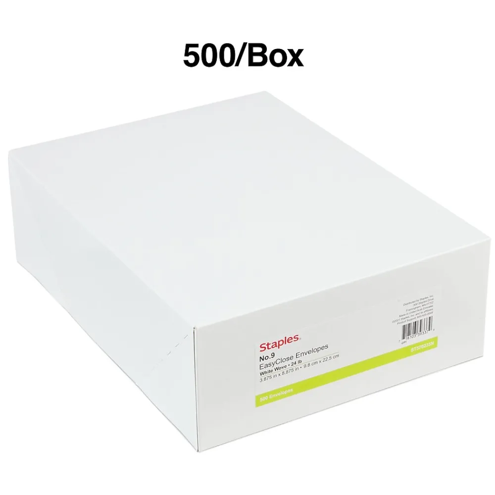 Best Staples EasyClose #9 Business Envelopes, 3 7/8" x 8 7/8", White, 500/Box (570235N)