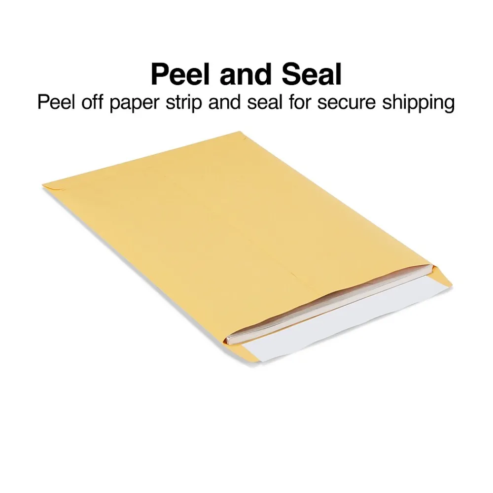 Best Staples EasyClose Kraft Catalog Envelopes, 10"L x 13"H, Brown, 100/Box (381969/19023)