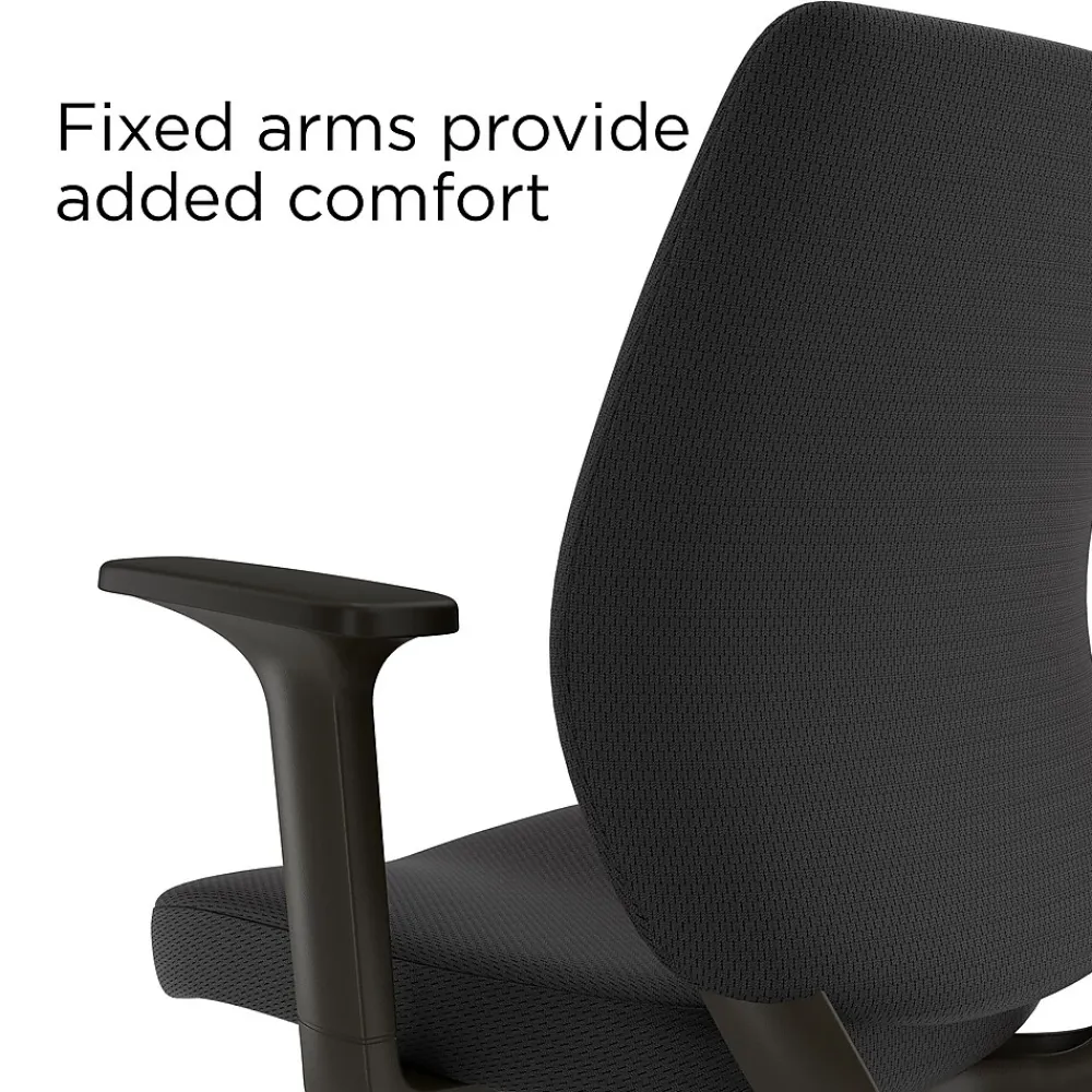 Office Chairs*Staples ® Essentials Ergonomic Fabric Swivel Task Chair, Black (UN59380)