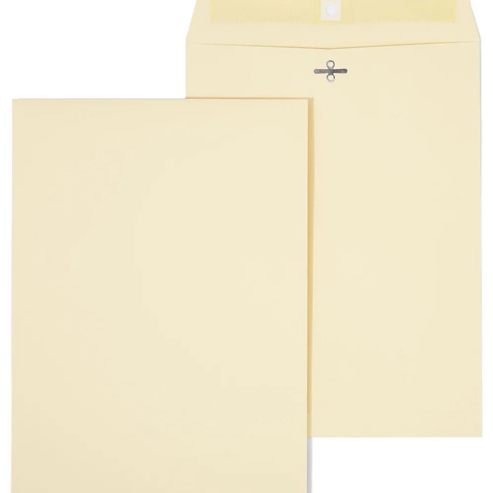 Hot Staples Extra-Heavyweight Clasp & Moistenable Glue Catalog Envelopes, 9"L x 12"H, Manila, 100/Box (121962/19276)