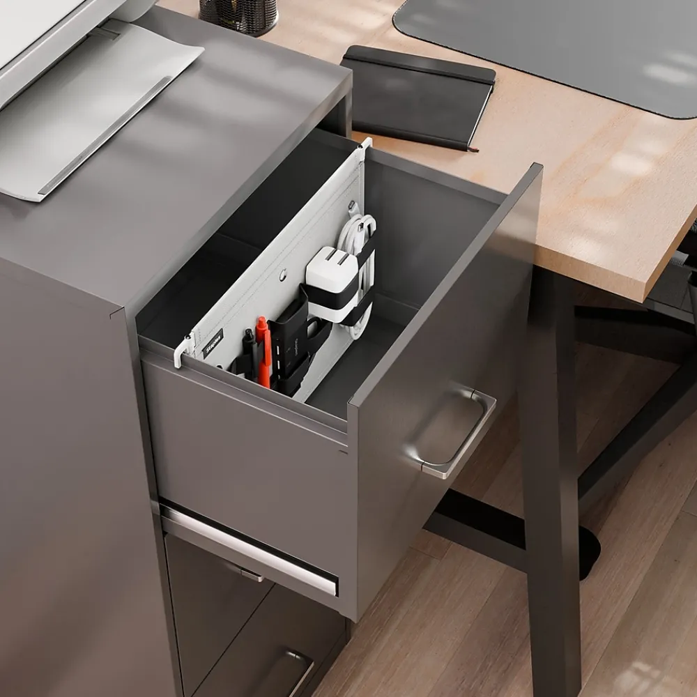 File Cabinets*Staples File Cabinet Tech Organizer, Gray/Black (TR62605)