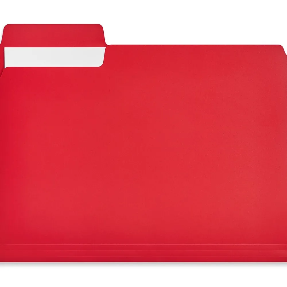 File Folders|Staples File Folder, 1/3-Cut Tab, Letter Size, Plastic, Assorted Colors, 18/Box (ST62540)