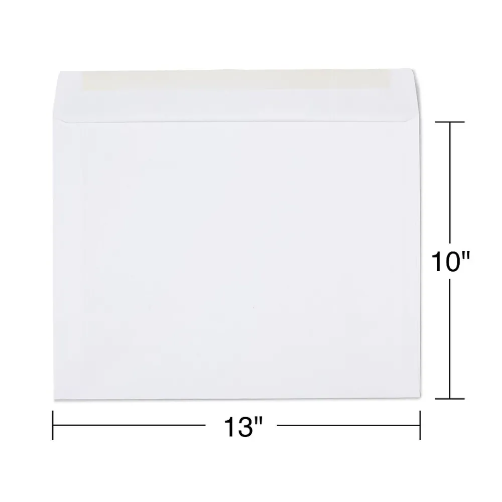 Staples Gummed Booklet Envelopes, 10" x 13", White, 100/Box (SPL487765)
