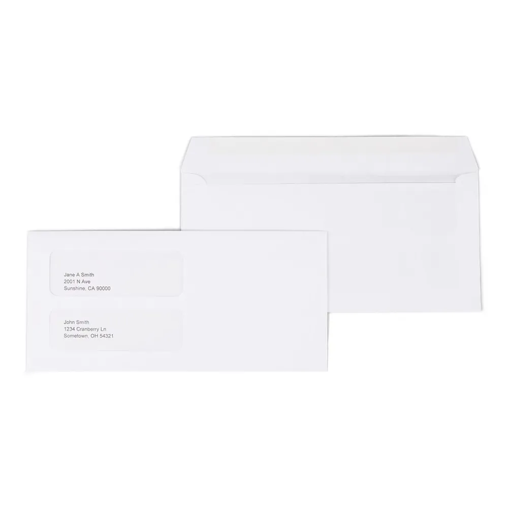 Outlet Staples Gummed Business Envelopes, 4 3/16" x 9", White, 1000/Box (381911/17045)