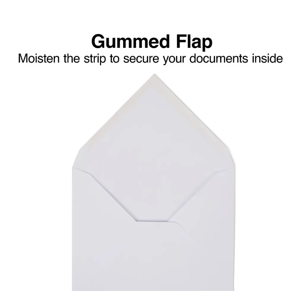 Clearance Staples Gummed Invitation Envelopes, 5 3/4" x 4 3/8", White, 250/Box (266767N)