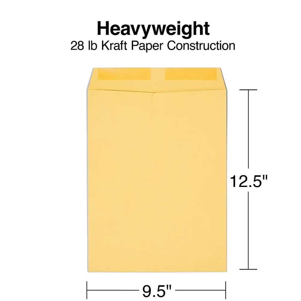 Discount Staples Gummed Kraft Catalog Envelopes, 9.5"L x 12.5"H, Brown, 100/Box (SPL534743)