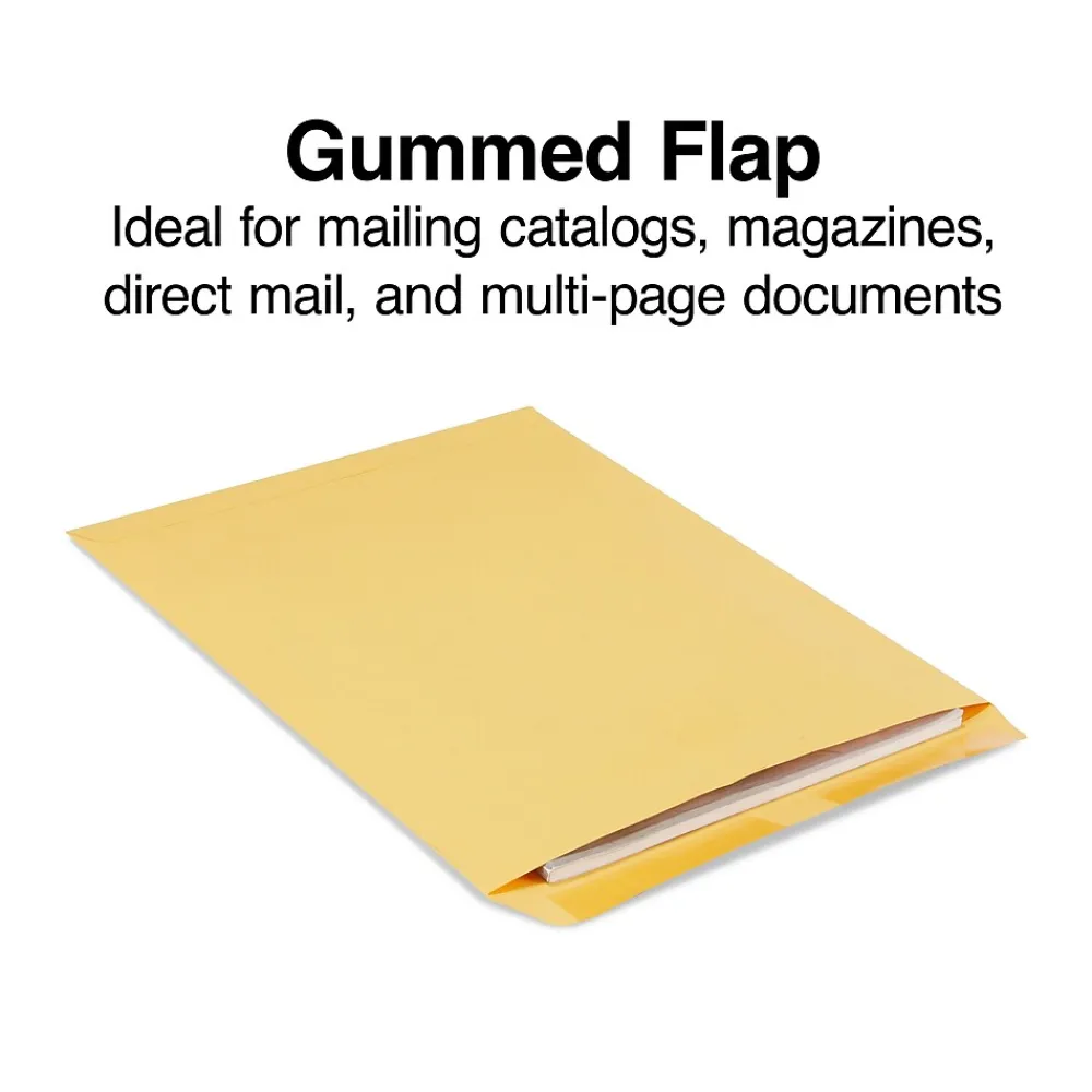 New Staples Gummed Kraft Catalog Envelopes, 11.5" x 14.5", Brown, 100/Box (SPL534776)