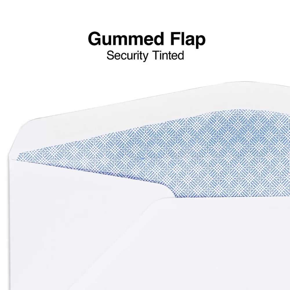 Discount Staples Gummed Security Tinted #10 Window Envelope, 4 1/8" x 9 1/2", White Wove, 500/Box (19806/572043)