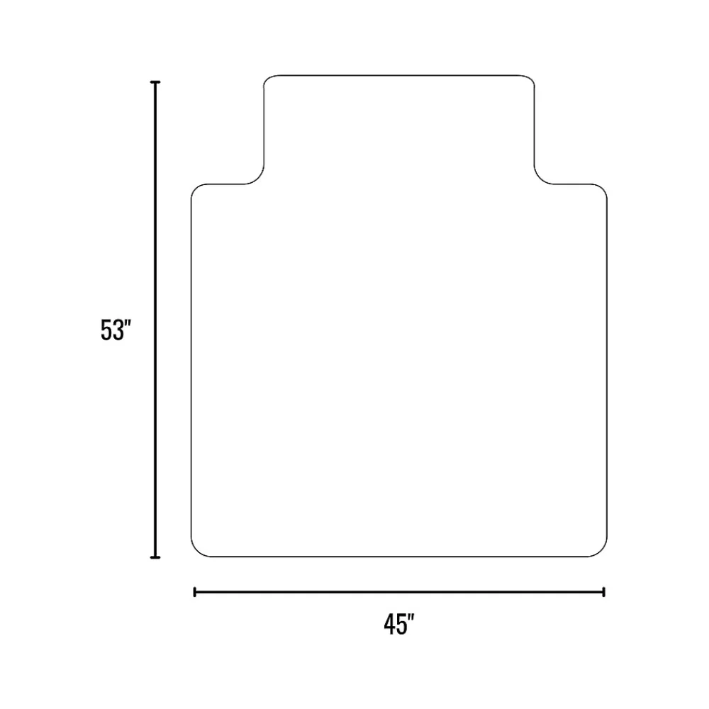 Chair Mats*Staples Hard Floor Chair Mat with Lip, 45" x 53", Clear Vinyl (22025-US)