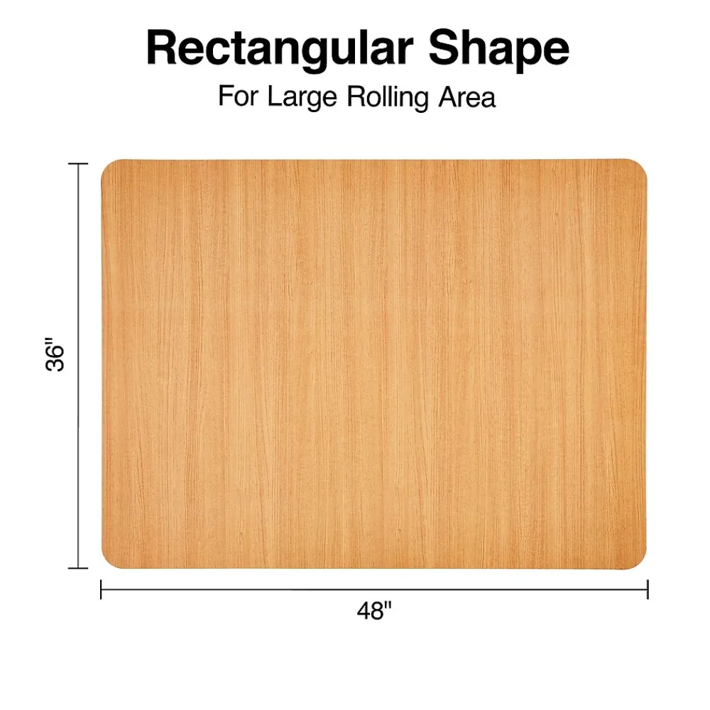 Chair Mats*Staples ® Hard Floor Chair Mat, 36" x 48'', Chestnut (23343)