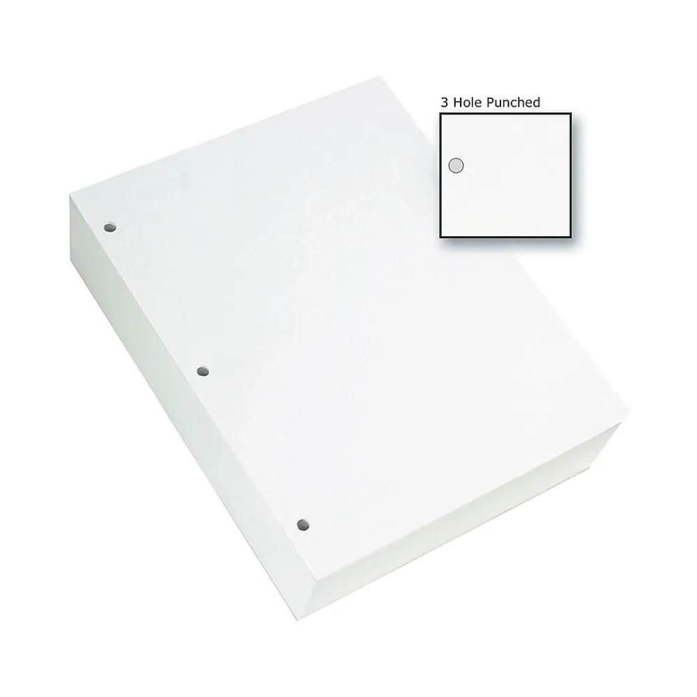 Copy Paper*Staples 3-Hole Punch Copy Paper, 8.5" x 11", 20 lbs., 500 Sheets/Ream, 10 Reams/Carton (221192)