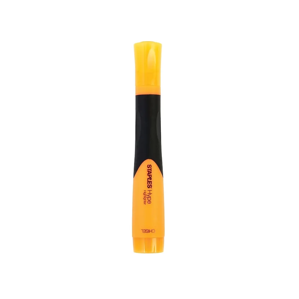 Highlighters|Staples Hype Tank Highlighters with Grip, Chisel Tip, Assorted, 5/Pack (29228)