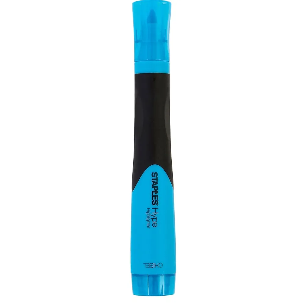 Highlighters|Staples Hype Tank Highlighters with Grip, Chisel Tip, Assorted, 5/Pack (29228)