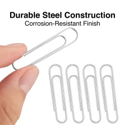Clips & Fasteners|Staples Jumbo Paper Clips, Silver, 1000 Clips/Pack, 10/Pack(A7026606/72577)