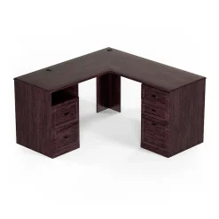L-Desks*Staples Kendall Park 58.8"W L-Shaped Desk, Cherry (52493)