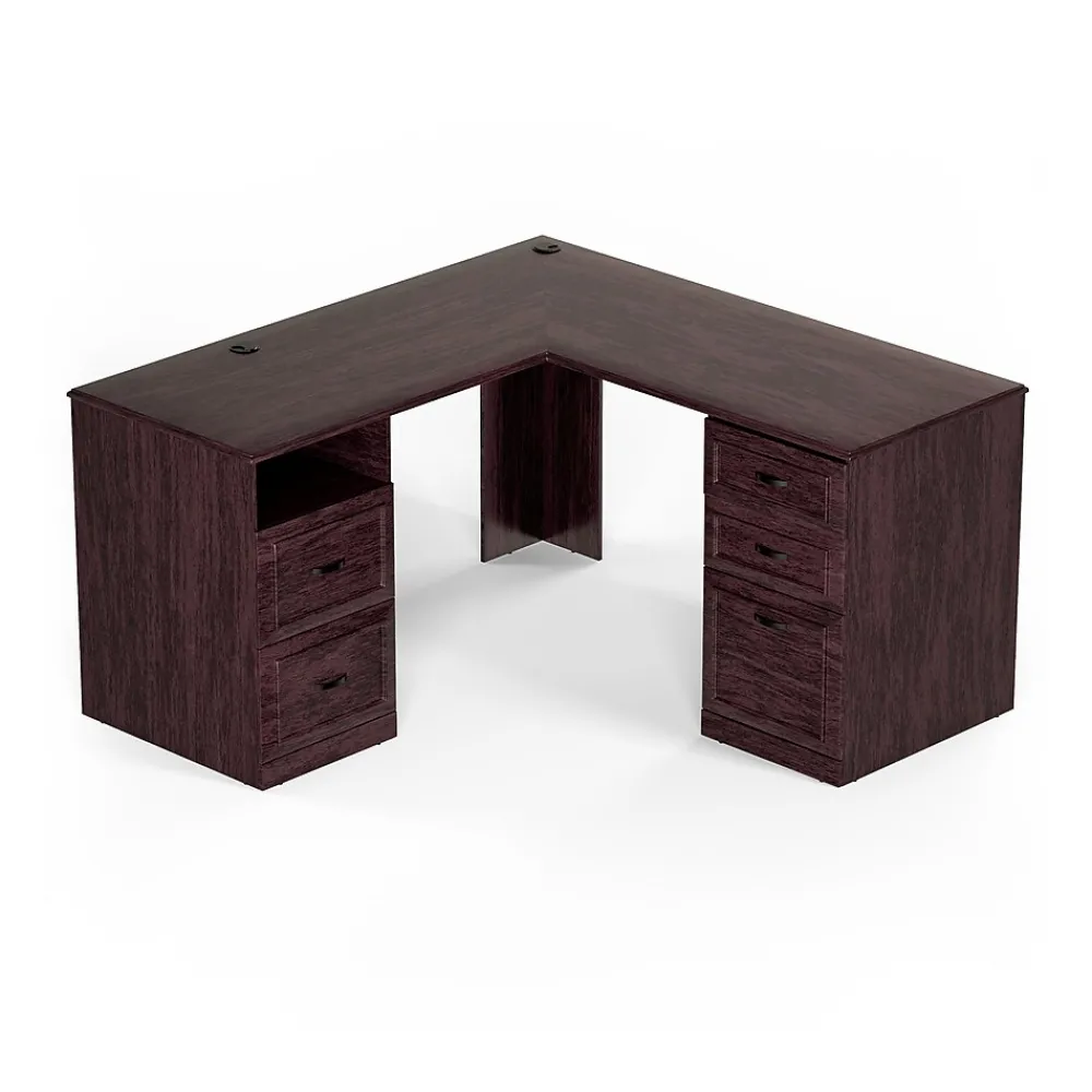 L-Desks*Staples Kendall Park 58.8"W L-Shaped Desk, Cherry (52493)