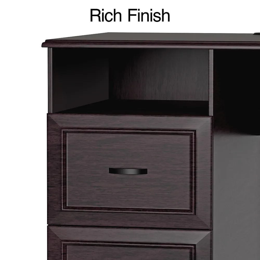 L-Desks*Staples Kendall Park 58.8"W L-Shaped Desk, Cherry (52493)