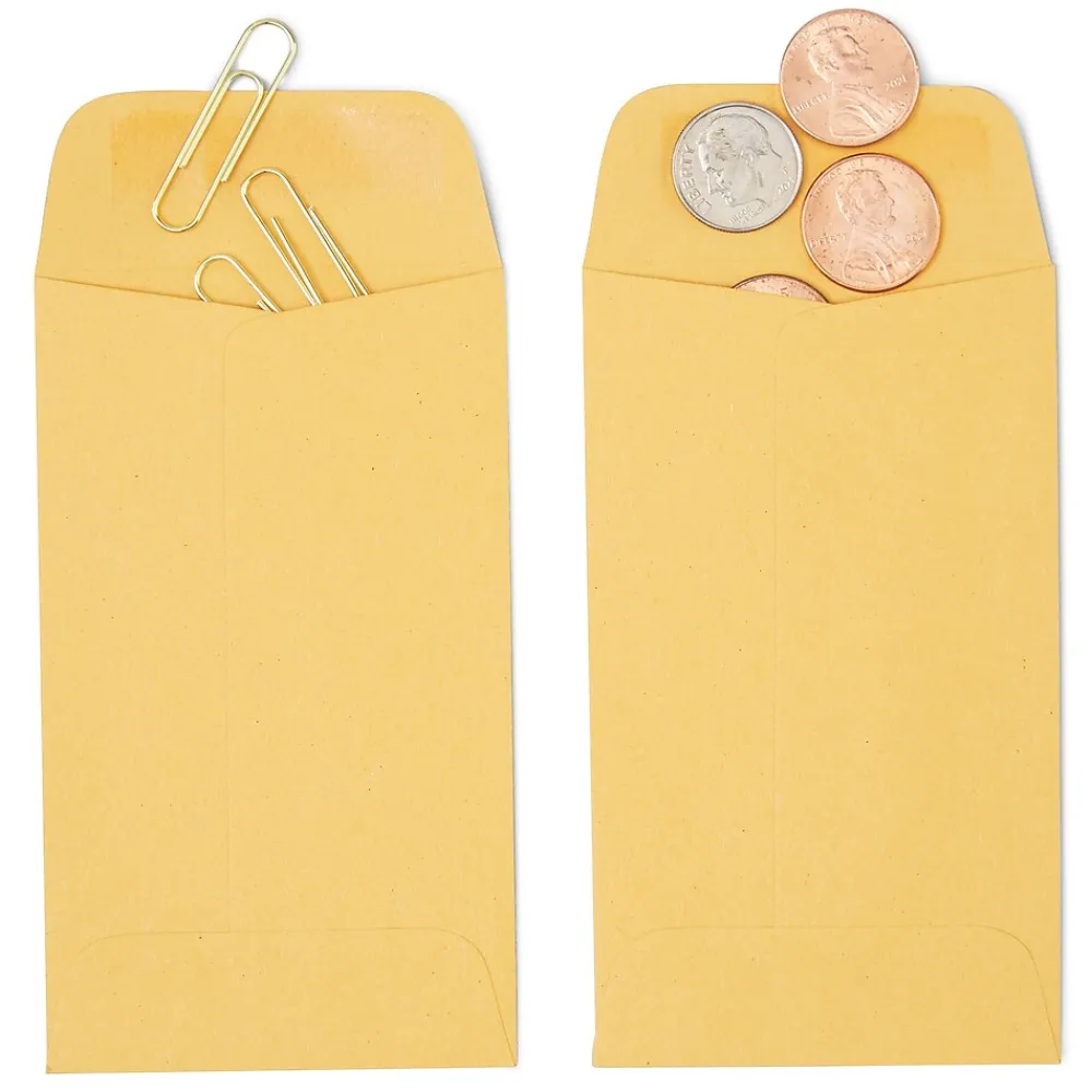 Discount Staples Kraft #3 Coin Envelope, 2 1/2 x 4 1/4, Brown, 500/Box (ST19847-CC)