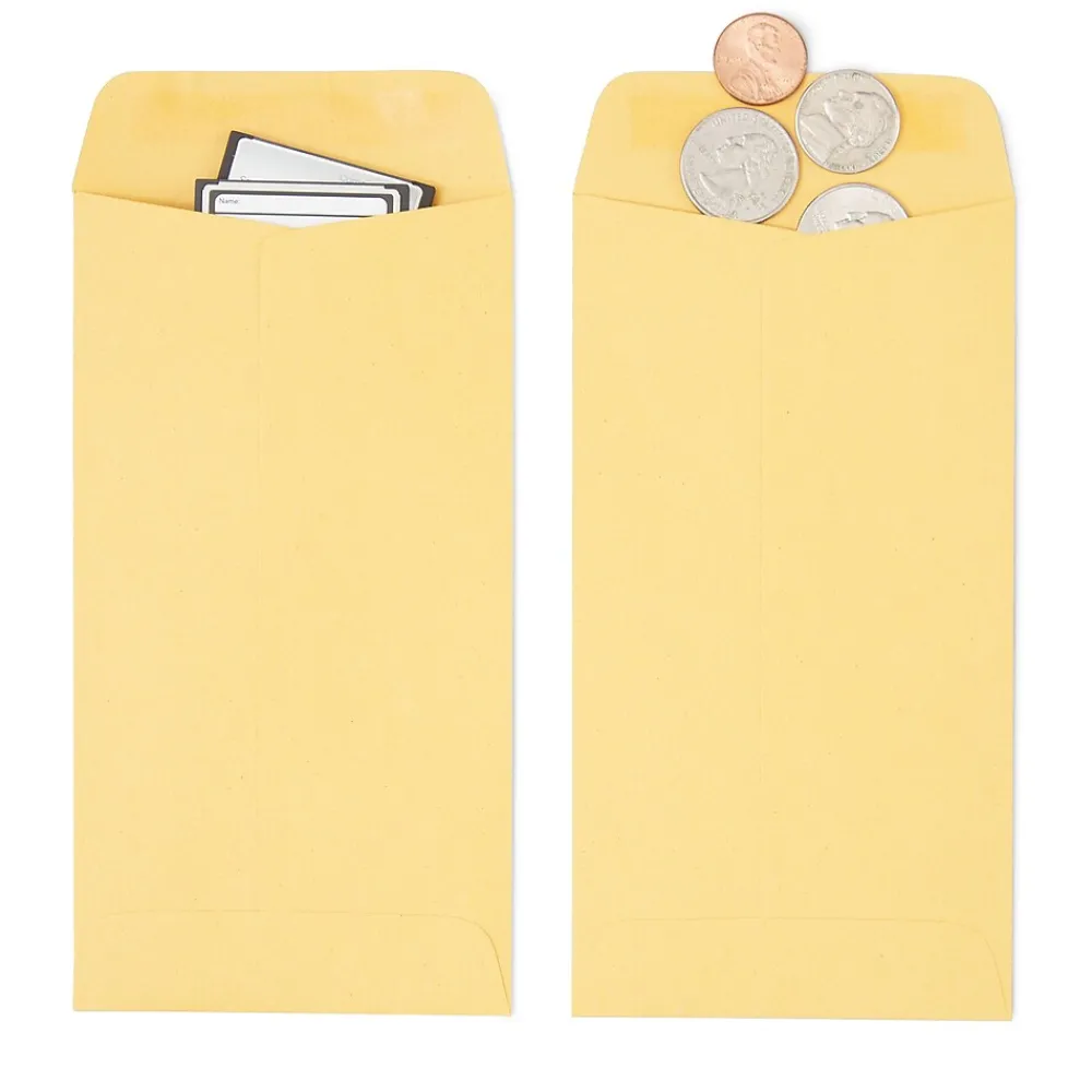 Staples Kraft #7 Currency Envelopes, 3 1/2 x 6 1/2, Brown, 500/Box (SPL17199)