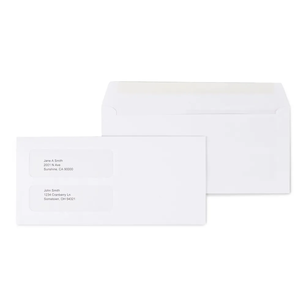 Outlet Staples Laser Forms Double Window Envelopes, Wove White, 500/Box (ST473949-CC)