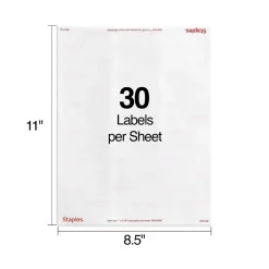 Clearance Staples Laser/Inkjet Address Labels, 1 X 2 5/8