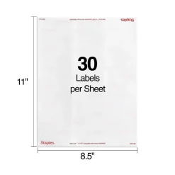 Labels|Staples Laser/Inkjet Address Labels, 1