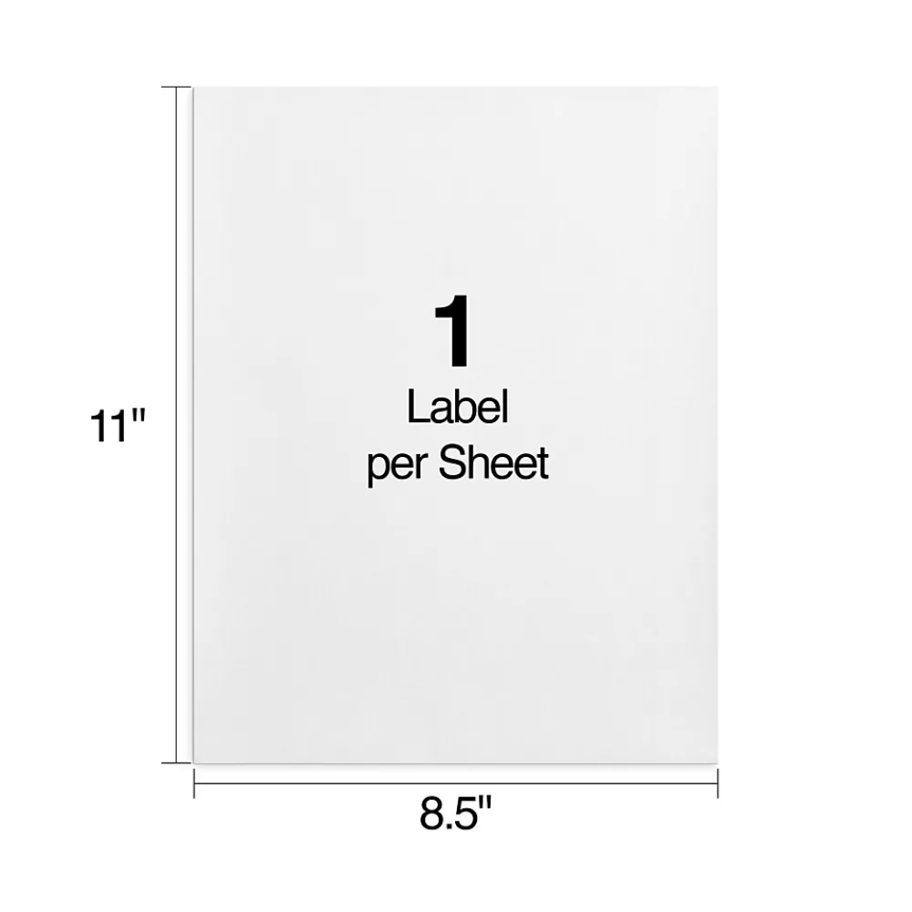 Online Staples Laser/Inkjet Shipping Labels, 8 1/2" x 11", White, 1 Label/Sheet, 100 Sheets/Box (18062/SIWO150)