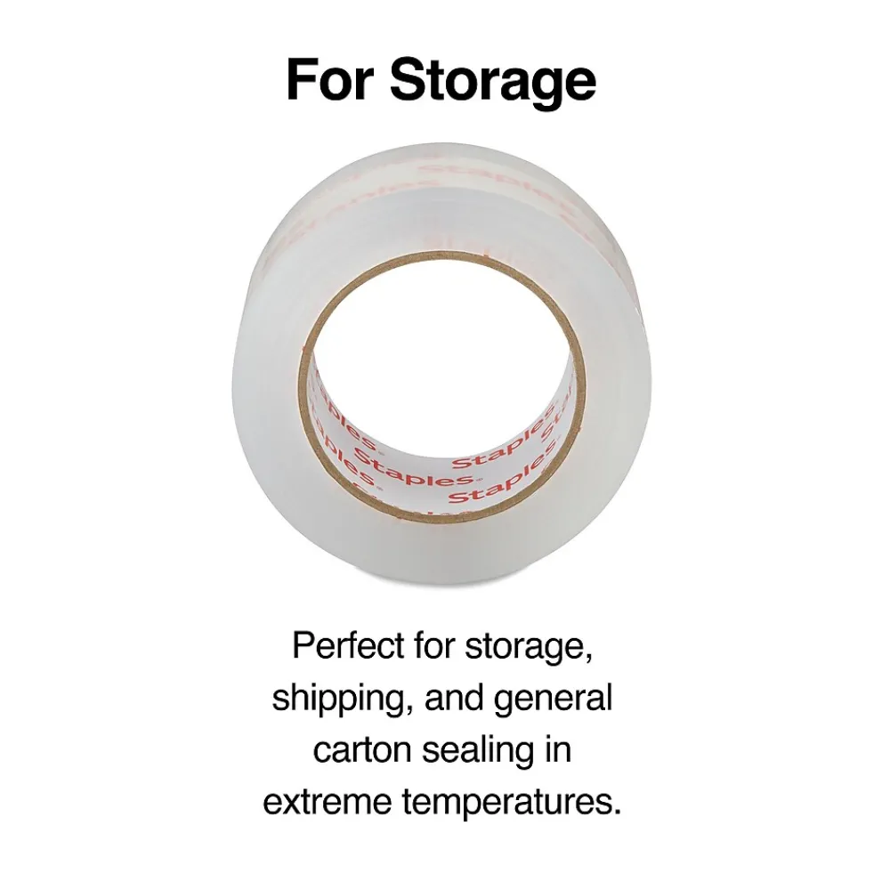 Staples ® Lightweight Moving & Storage Packing Tape, 1.88" x 109 yds., Clear, 6/Pack (ST61005/52200)