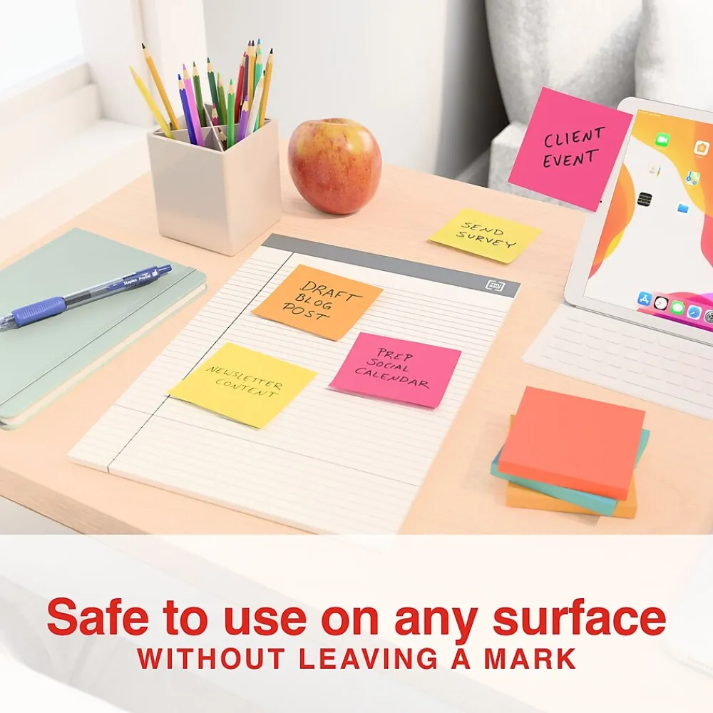 Sticky Notes*Staples Notes, 3" x 3", Dusk to Dawn Collection, 100 Sheet/Pad, 12 Pads/Pack (S-33BR12/52567)