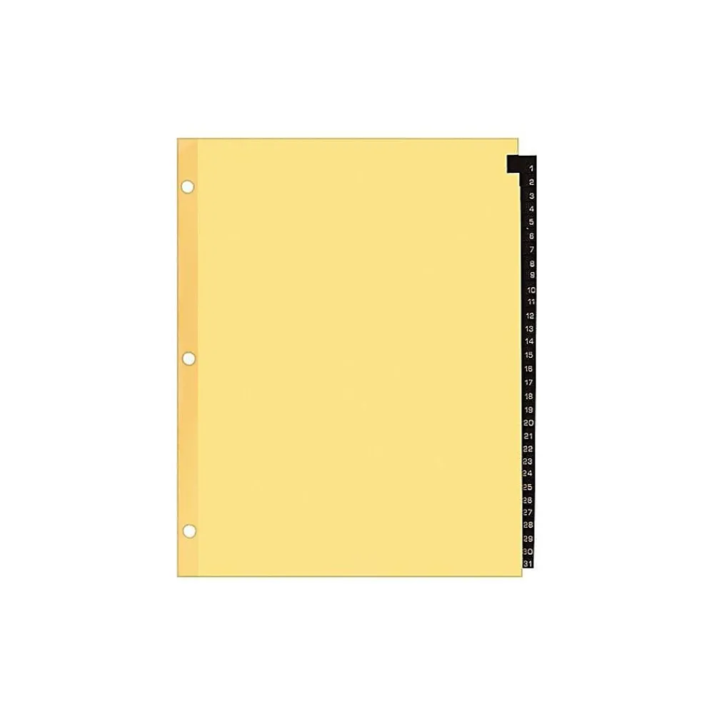 Dividers|Staples Numeric Leather Dividers, 31-Tab, Red (13499/11327)