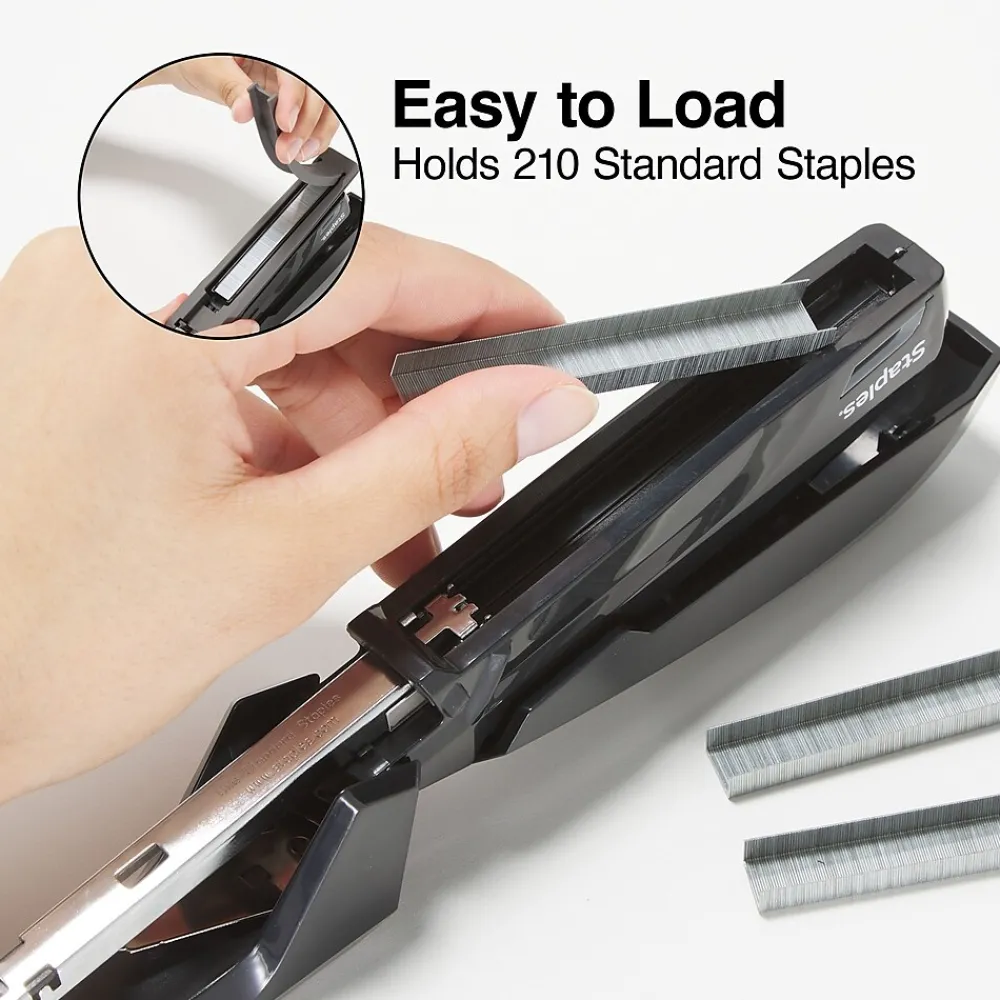 Staplers|Staples One-Touch Desktop Stapler, 20 Sheet Capacity, (44436) Black