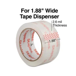 Outlet Staples Packing Tape , 1.88" x 54.6 yds., Clear, 36/Rolls (52219)