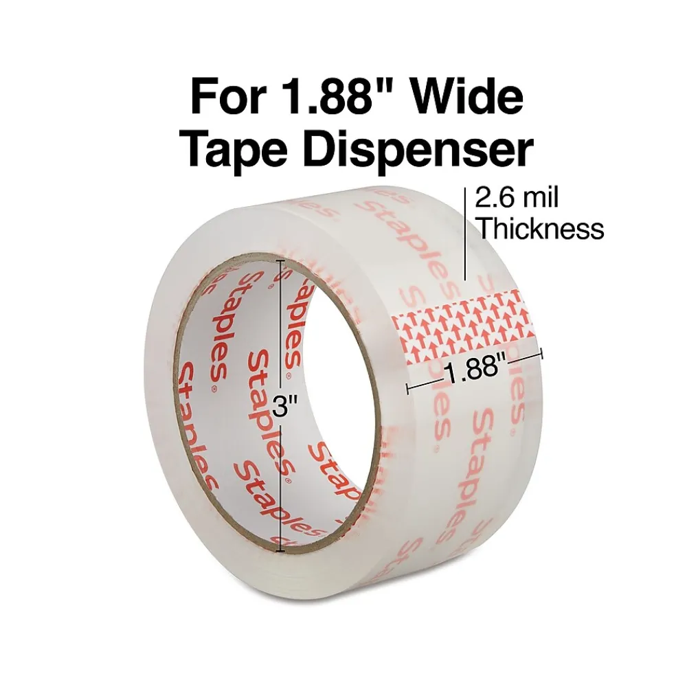 Outlet Staples Packing Tape , 1.88" x 54.6 yds., Clear, 36/Rolls (52219)