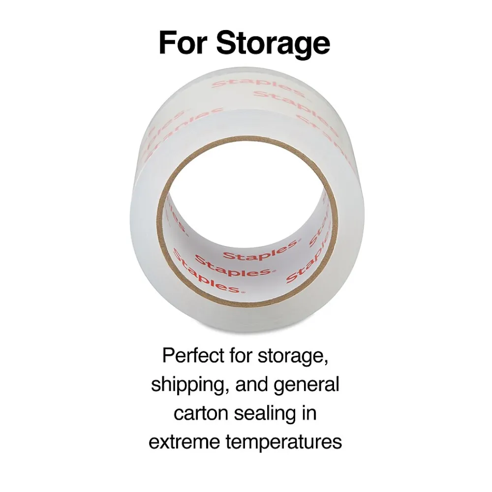 New Staples Packing Tape, 2.83"W x 54.6 yds., Clear, 6/Pack (52209/ST-XW26-6)