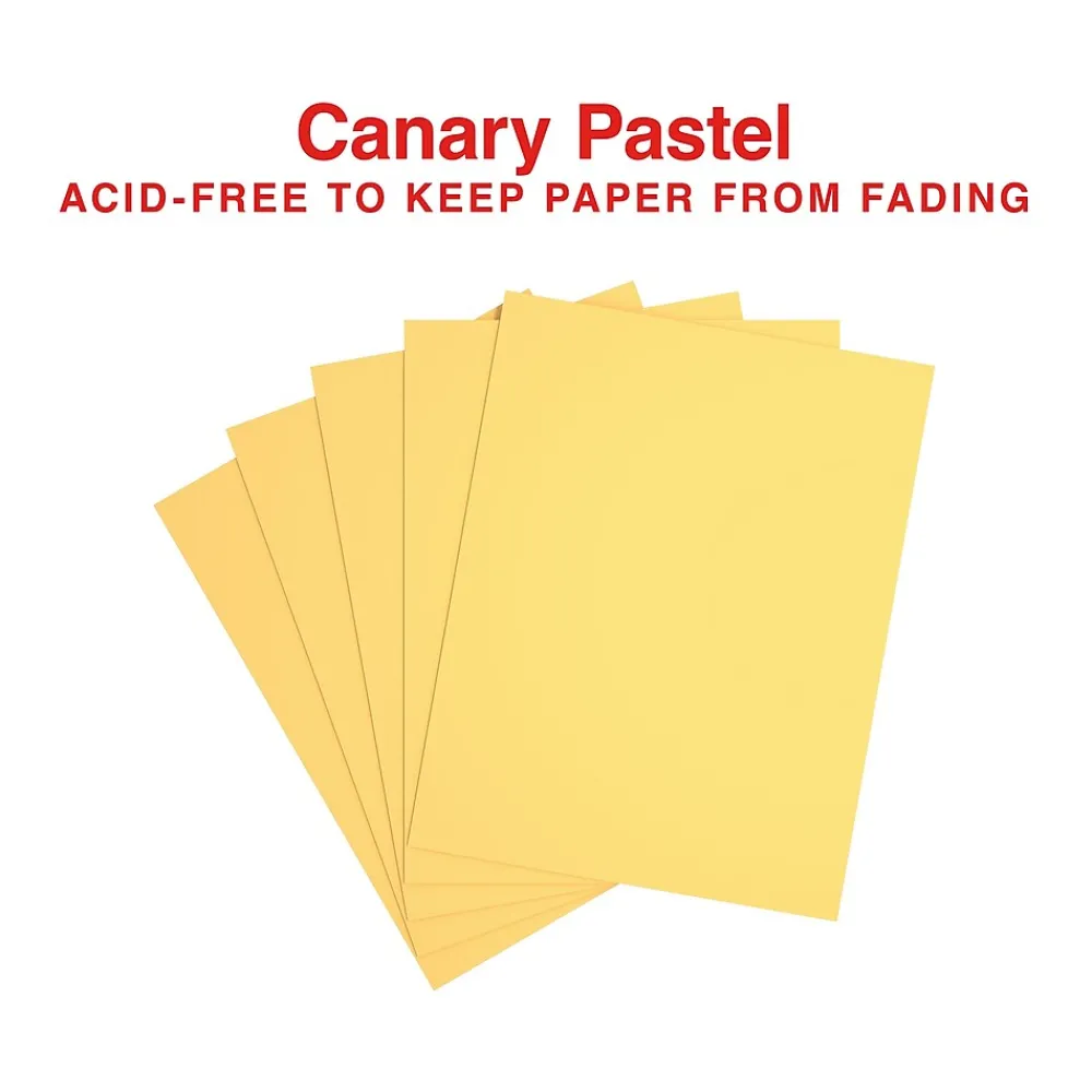 Multipurpose Paper*Staples Pastel 30% Recycled Color Copy Paper, 20 lbs., 8.5" x 11", , 500/Ream (14787) Canary