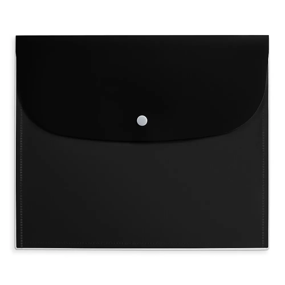 Outlet Staples Plastic Filing Envelope with Snap Closure, Letter Size, Assorted Colors (TR51798)