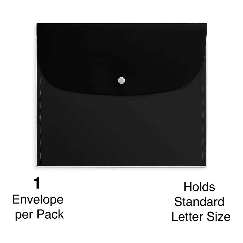 Outlet Staples Plastic Filing Envelope with Snap Closure, Letter Size, Assorted Colors (TR51798)