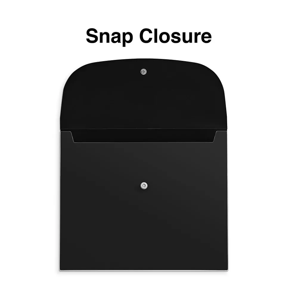 Outlet Staples Plastic Filing Envelope with Snap Closure, Letter Size, Assorted Colors (TR51798)