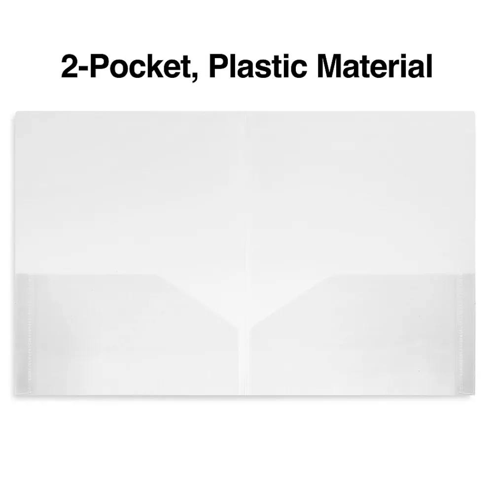 Pocket Folders|Staples 2-Pocket Plastic Presentation Folder, Clear (ST26382-CC)